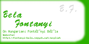 bela fontanyi business card